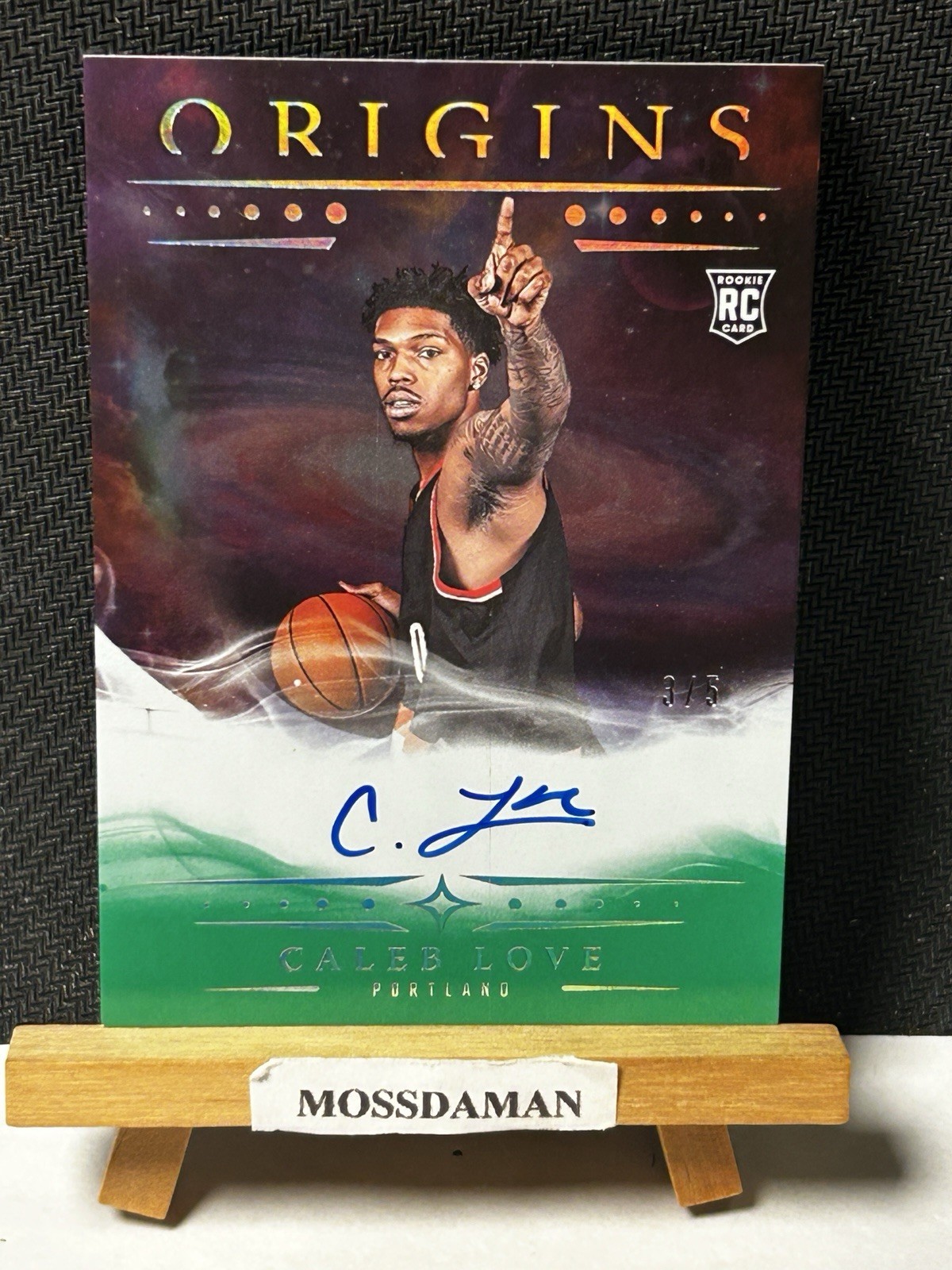 2025-26 Panini Origins Basketball Caleb Love Green Auto #/5