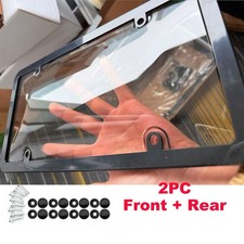 2x Unbreakable License Plate Coversframes Auto Tag Shield Protector Front Rear 2x Unbreakable License Plate Coversframes Auto Tag Shield Protector Front Rear