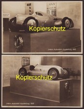 Intern Automobil-Ausstellung 1935 - Lucca-Wagen & Mercedes W25 - 2 Postkarten AK