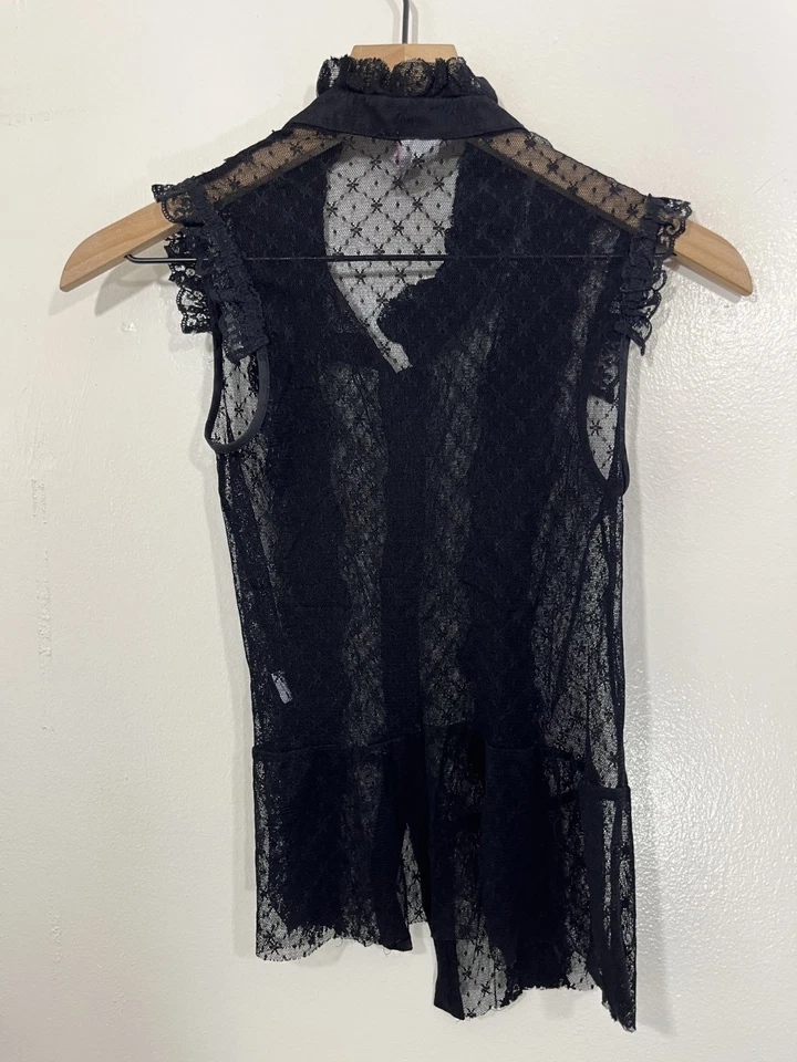 Top Steampunk Gótico Romántico Inspirado en Eduardiano Victoriano M Bruja Y2K Academia Foto 4 de 4