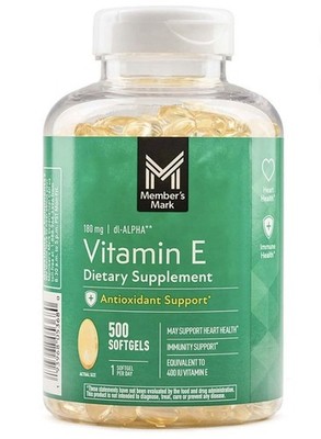 Member's Mark Vitamin E Softgels 180 mg 500 Ct.