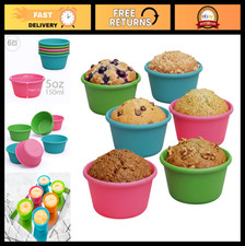Jumbo Silicone Muffin Liners - Set of 6 Large 3.5" Non-Stick Baking Cups for Air