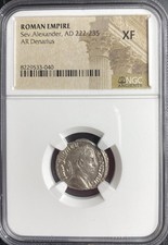 NGC Graded Emperor Severus Alexander 222-235 AD Ancient Silver Roman Denarius XF