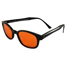 KD Original KD's DARK ORANGE LENS Sunglasses Motorcycle Glasses & Pouch 2128