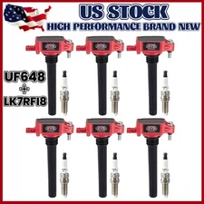 6 x Ignition Coil & Iridium Spark Plug For Jeep Dodge Ram Chrysler 3.6L UF648