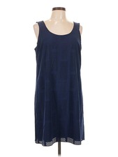 Simply Vera Vera Wang Women Blue Casual Dress L