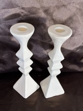 San Francisco Lunares Cream Color Ceramic Candle Holders Set of 2 Made In USA