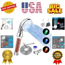 LED Shower Head with Handheld, High Pressure Shower Head with Hose, Holder  ...