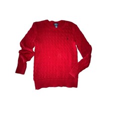 Polo Ralph Lauren Cable Boy's Sweater XL 18-20 Red Pony Cotton