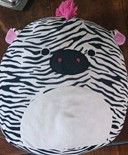 Squishmallows Zebra Plush Large 24-36in White Black Pink Washable 2018