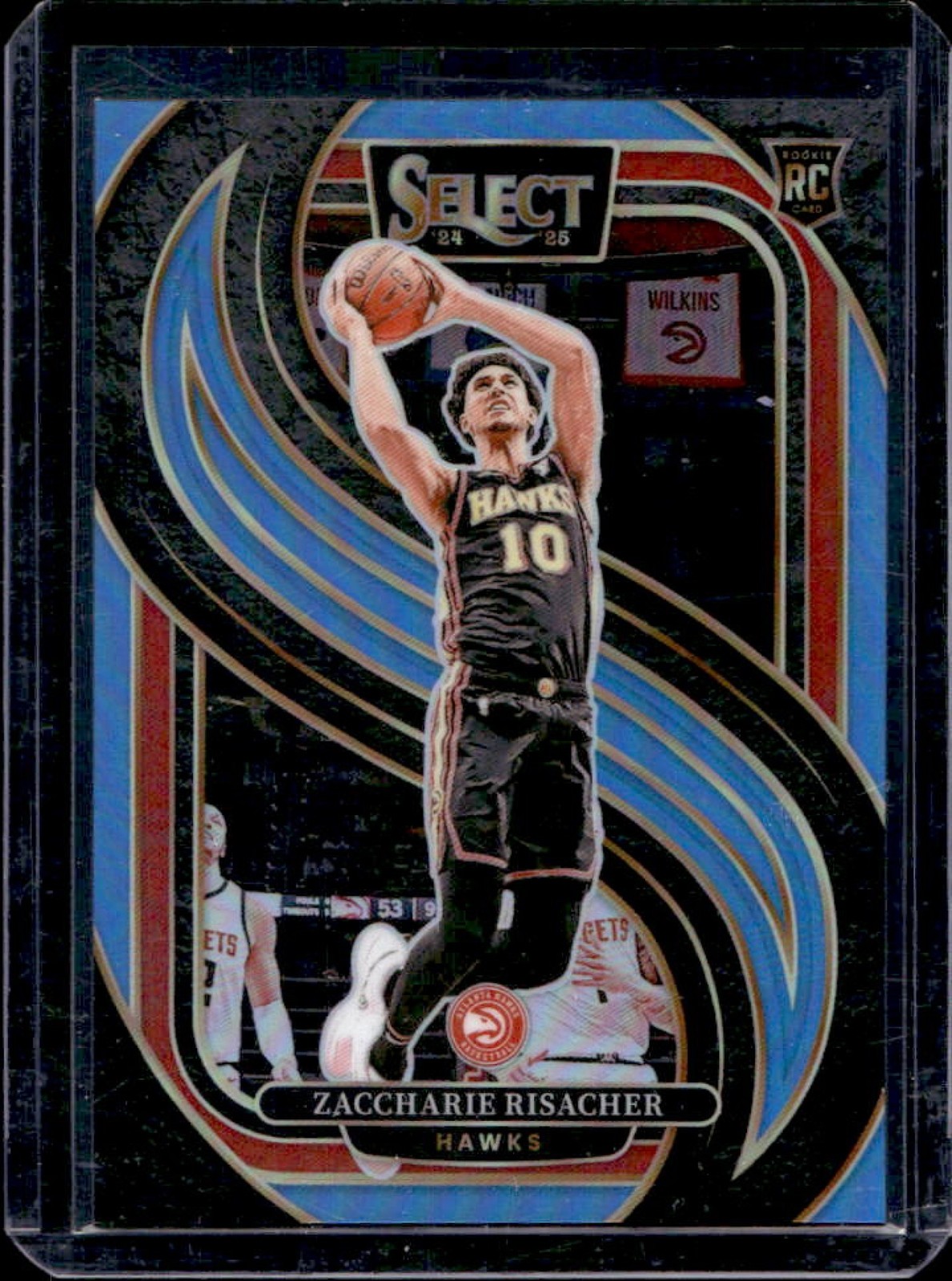 2024-25 Select Zaccharie Risacher Premier RC Light Blue Prizm #/299 Hawks