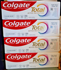 Lot Of 4 Colgate Total Active Prevention Deep Clean Fluoride Toothpaste 3.3oz Ea
