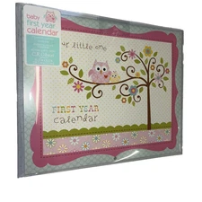 C.R. Gibson First Year Calendar Happy Birthday Baby 1st Year Memories Collection