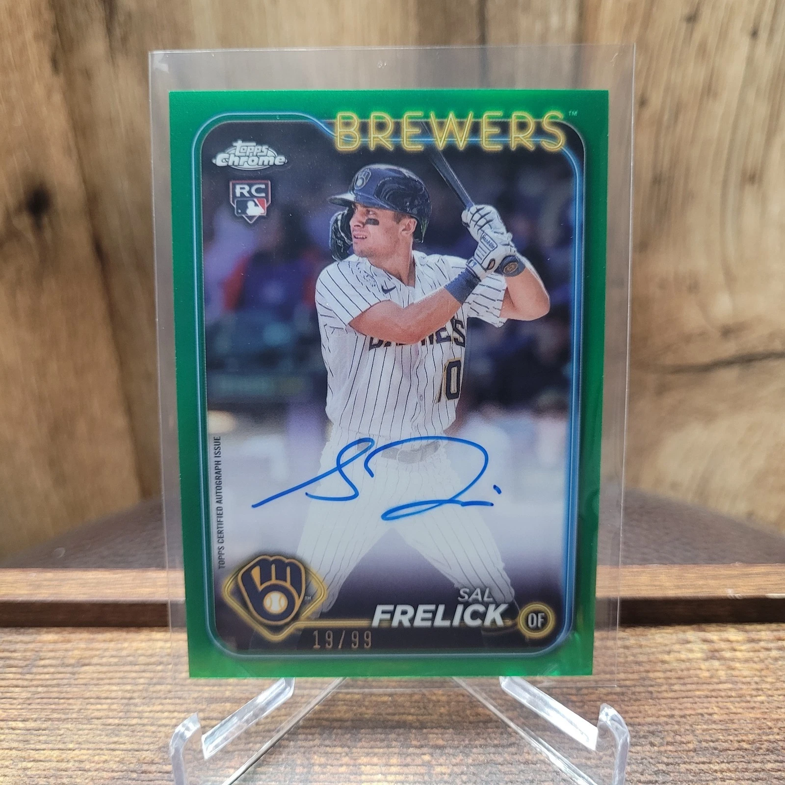 2024 Topps Chrome - Rookie AUTO  Sal Frelick #RA-SF Green Refractor 19/99 (RC)