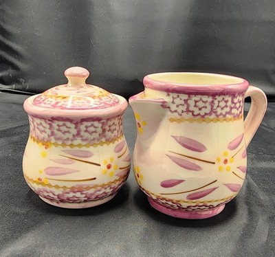 Temptations Old World by Tara Lilac Purple Creamer & Sugar Bowl 