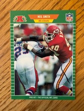 Neil Smith 1989 Pro Set Rookie Football Card #180 Kansas City Chiefs. rookie card picture