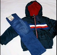 Tommy Hilfiger Boys Toddler 2pc Hooded Overcoat  Jean Set - 4T