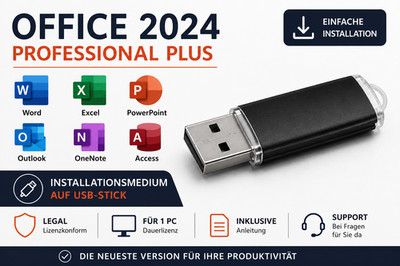 Microsoft Office Professional Plus 2024 | USB Installation-Stick/KEY + ANLEITUNG