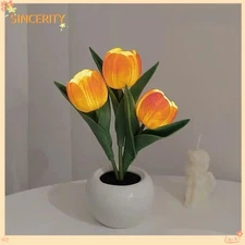 Tulip Lamp - LED Replica Tulip Table Lamp with Flower Vase for Desktop Decoratio