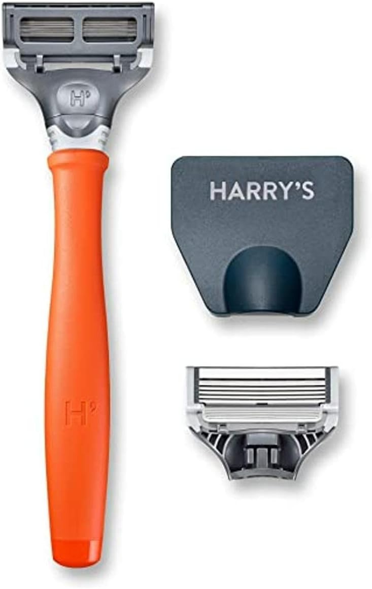 Harry's Razor Bright Orange Reusable Handle Blade Cartridge 100% Original