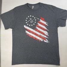 1776 American Flag Printed Mens Short Sleeve New Cotton Black T-shirt