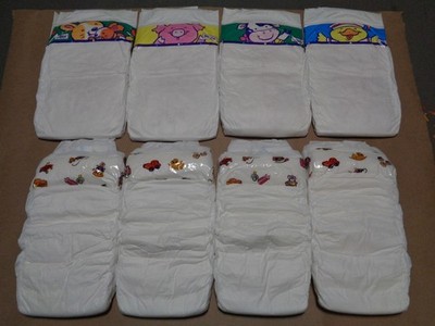 Lot of 8 Vintage Pampers Baby Dry and Medline Dry Time Diapers Size 3
