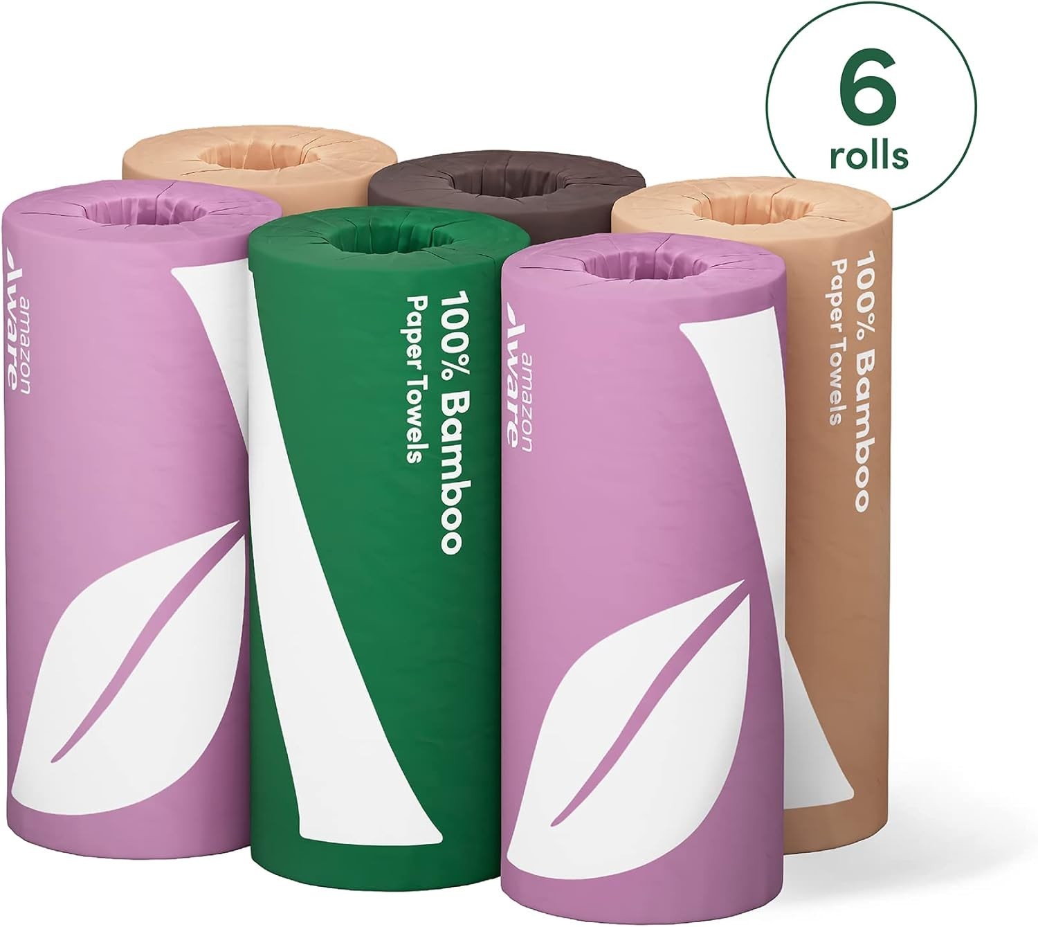 100% Bamboo Paper Towels, 6 Rolls, 2 Ply, FSC Certified, 150 Sheets, 900 Count,
