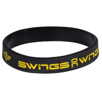 Swings Armband Schwarz   Silikon Fanarmband für Speed Skating Fans