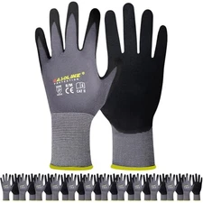 Work Gloves MicroFoam Nitrile Coated-12 Pairs,Seamless Medium Grey 12-pairs