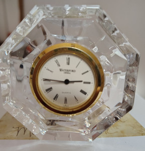 Waterford Crystal Octagonal Ireland Desk Clock 