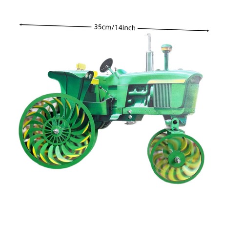 Rotierender grüner Traktor Windmühle Gartenpfahl rustikal Hof Rasen Outdoor Kunst Deko - Bild 3 von 6