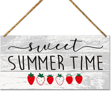 Hello Summer Sign Decor for Front Door, Sweet Summer Time, Farmhouse Summer Stra