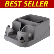Versatile Charcoal Console with 2 Locking Drink Holders & 6 Storage Compartments