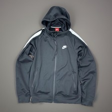 Felpa con cappuccio Nike full zip vintage Y2K nera uomo S streetwear activewear trackjacket