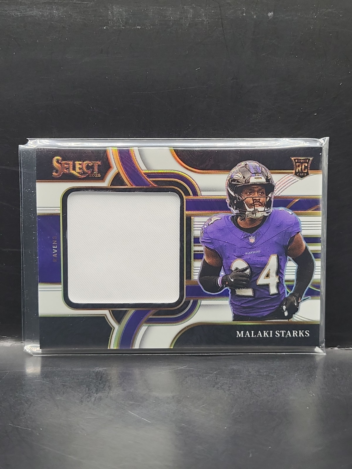 2025 Panini Select Malaki Starks Jumbo Rookie Swatch RC Patch White Prizm #/99