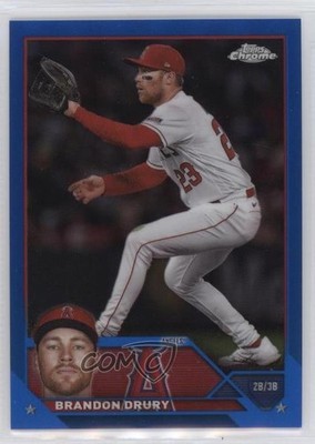 2023 Topps Chrome Update Blue Refractor 124/150 Brandon Drury #USC121 11ur
