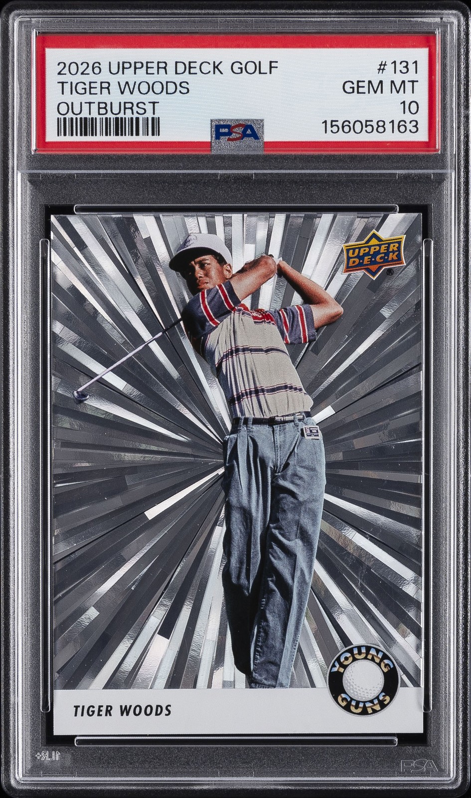 2026 UD GOLF OUTBURST #131 TIGER WOODS PSA 10