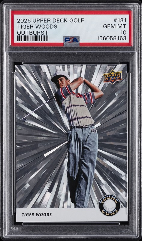 2026 UD GOLF OUTBURST #131 TIGER WOODS PSA 10