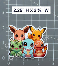 NEW Pokemon Pikachu Starters Vinyl Stickers P29