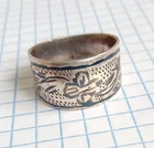 Vintage Ring with niello Silver 925 test star USSR times Women Jewelry size 8.5