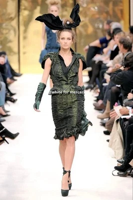 LOUIS VUITTON Jupe En Laine Bouffante À Volants Logo Femme Taille 36 Authentique - Photo 1/4