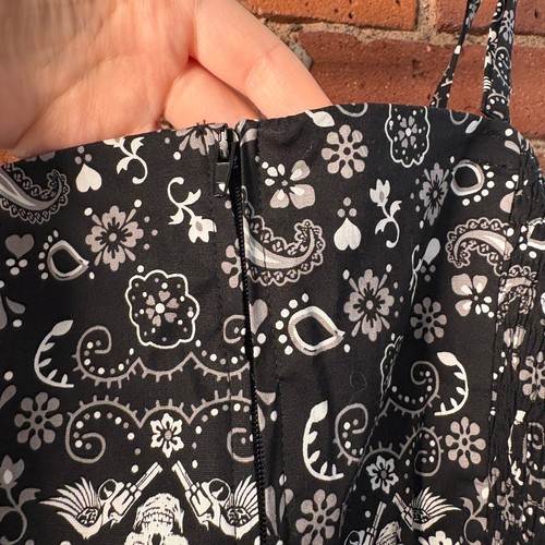 NWT Hot Topic Hell Bunny Black Skully Bandana Mini Dress Sz L - Picture 8 of 10
