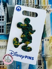 2025 Disney Parks Military Camouflage Camo Mickey Mouse Silhouette OE Pin