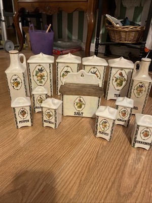 Vintage Czechoslovakia Spice Set. Fragile  Some Chips