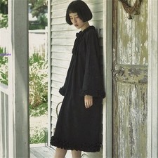 Vintage Black Dress Elegant Little Black Dress Long Sleeve Gothic Retro Women