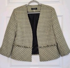 Kasper women's tweed open-front blazer jacket Size 14