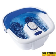 Heated Foot Spa Bubble Bliss Massage W/ Removable Pumice Stone Control New