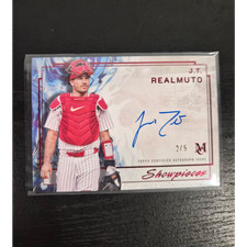 Topps 2025 Museum Collection J.T. Realmuto Showpieces Auto /5 Phillies #SA-JRE