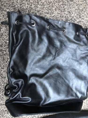 Mochila Mochila Massei Unisex de Cuero Genuino Negra Hecha en Italia PVP £229 - Imagen 6 de 17