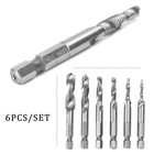 HSS Drill Tap Combination Drill Tap Bit M3-M10 Countersink Deburr Kit Metric